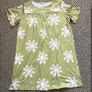 Elegant Green Floral Women's Dress